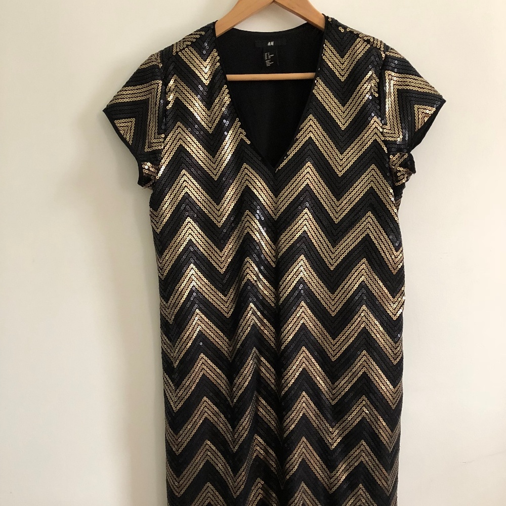 H&M Metallic Sheath Dress
